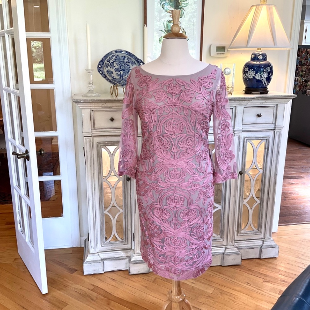 JS Collections Embroidered Sheath Soutache Dress Formal Cocktail Wedding 16 NWT